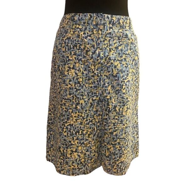Talbots Aqua, Blue, and Moss Green Print Pencil Skirt Size 12p - Picture 2 of 12